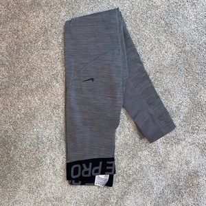 Nike gray leggings mesh bottom